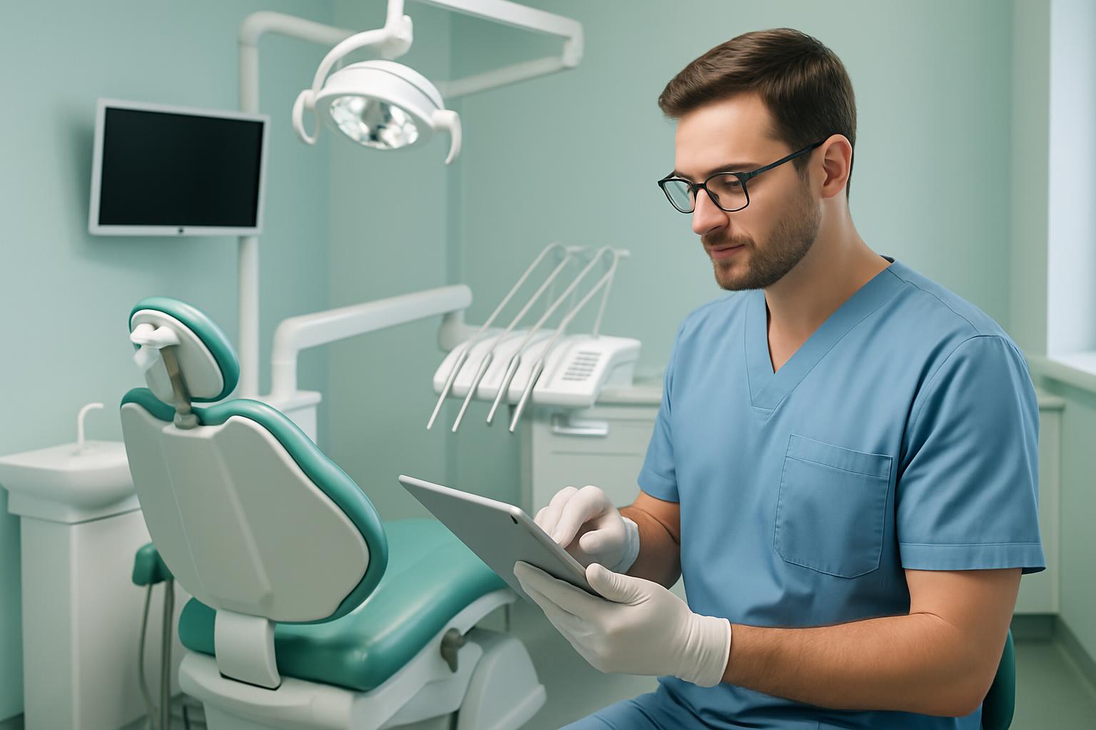Dentista realizando atendimento